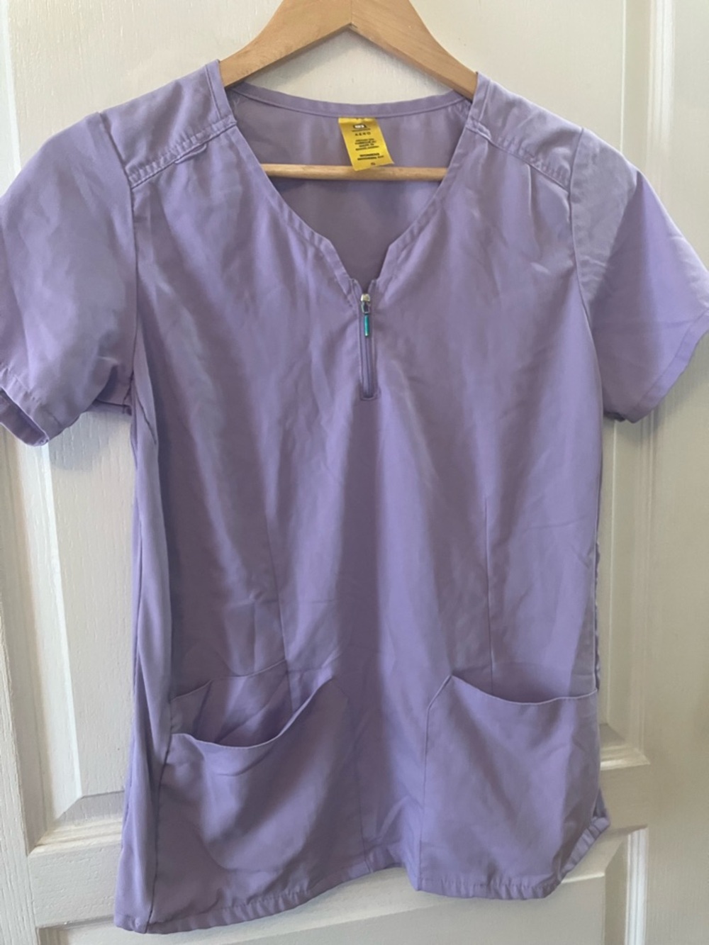 Lavender Scrub Top with Front Zip Wonder Wink Aero